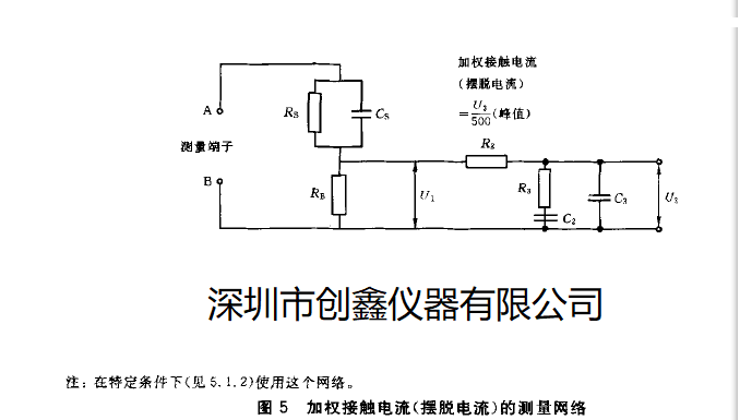 摆脱加权接触电流的测量网络